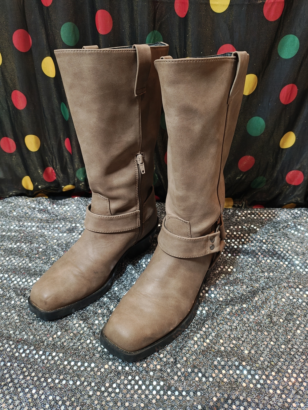 Women’s Mid-Calf Riding Boots in Taupe